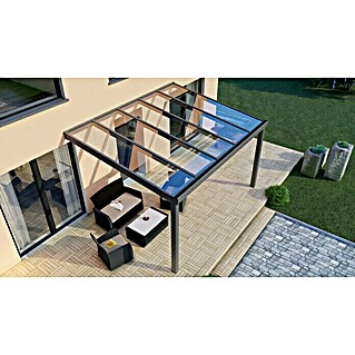 Terrassenüberdachung Special Edition (L x T: 400 x 300 cm, Verbundsicherheitsglas (VSG), Anthrazitgrau, Klar)
