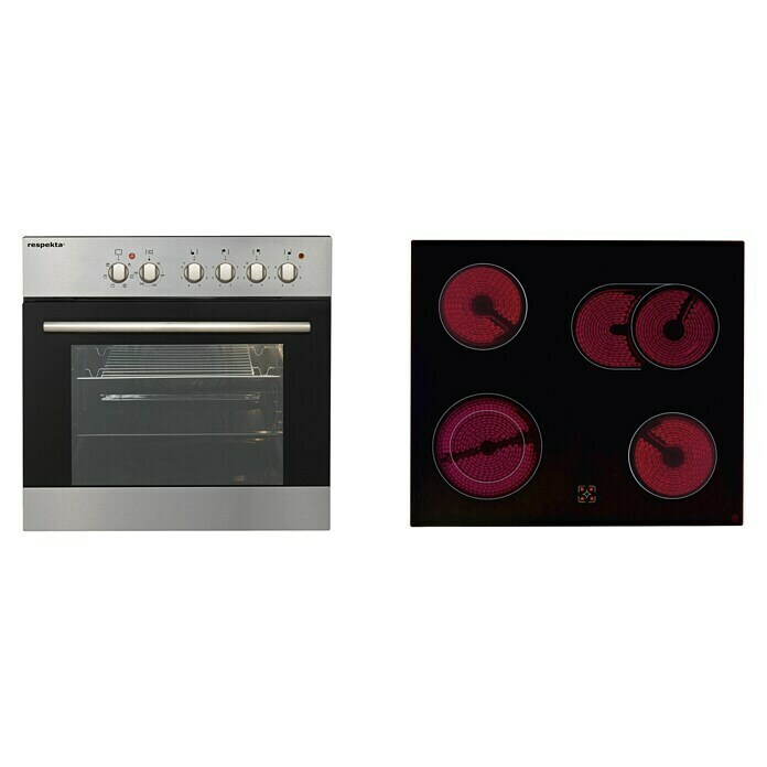 Respekta Premium Küchenzeile RP270EGCBO (Breite: 270 cm, Mit Elektrogeräten, Grau Hochglanz)