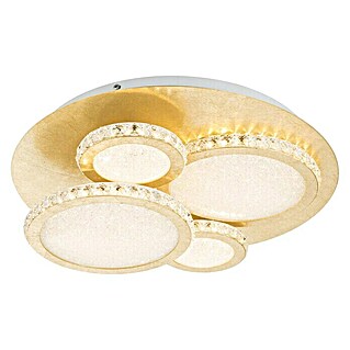 Globo LED-Deckenleuchte rund Tilo (36 W, Ø x H: 450 mm x 14 cm, Gold, Warmweiß)