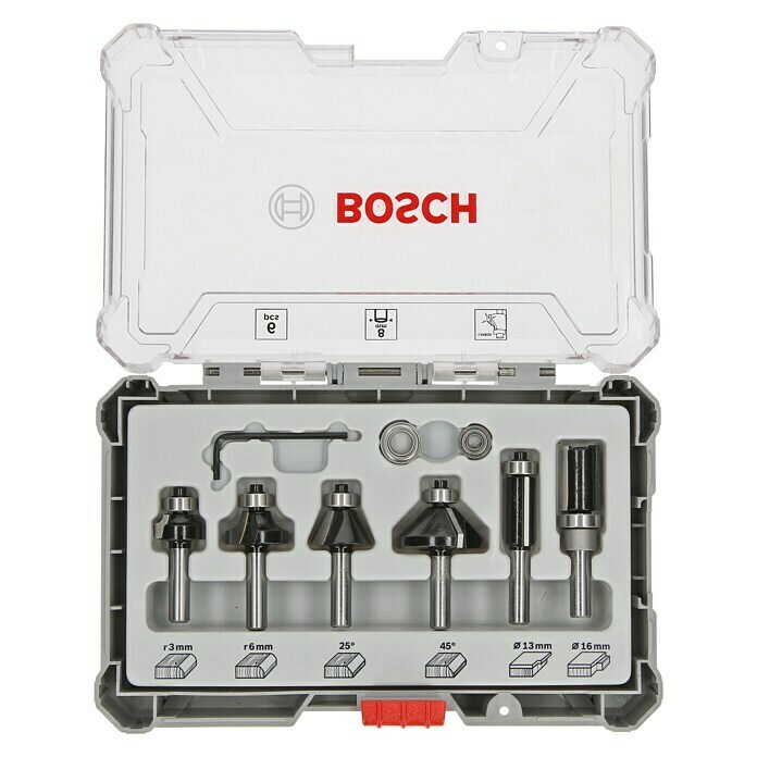 Bosch Fräser-Set Trim&Edging (6-tlg., Durchmesser Schaft: 8 mm)