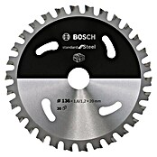 Bosch Kreissägeblatt Standard for Steel (Durchmesser: 136 mm, Bohrung: 20 mm, Anzahl Zähne: 30 Zähne)