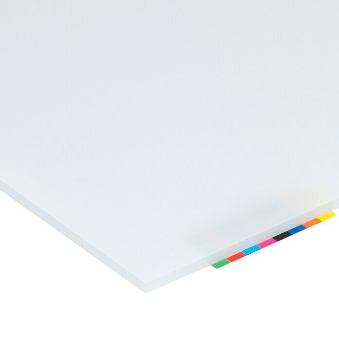 Vetronova Placa de vidrioplástico Lisa (100 cm x 50 cm x 2,5 mm, Poliestireno, Blanco)