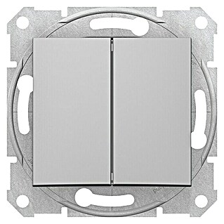 Schneider Electric Sedna Conmutador doble (Aluminio, Empotrado, Plástico, 10 AX)