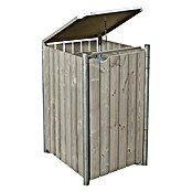 Hide Mülltonnenbox (63,4 x 60,4 x 115,2 cm, Passend für: 1 Mülltonne 110 - 140 l, Holz, Natur/Grau)