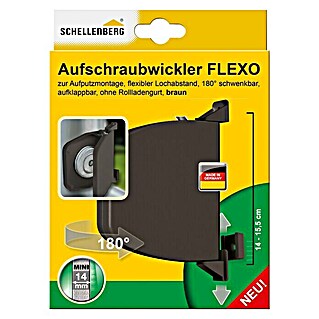 Schellenberg Aufschraubwickler Flexo (140 x 25 x 165 mm, Geeignet für: Rollladen-Mini-Systeme, Braun)