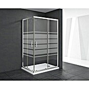 Mampara de ducha esquinera Chloe (L x An x Al: 70 x 90 x 195 cm, Vidrio serigrafiado, 5 mm, Cromo)