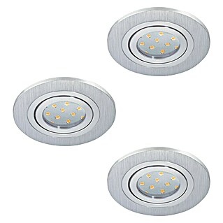Eglo LED-Einbauleuchte rund Areitio (5 W, Ø x H: 11 x 11,5 cm, Aluminium, Warmweiß, 3 Stk.)