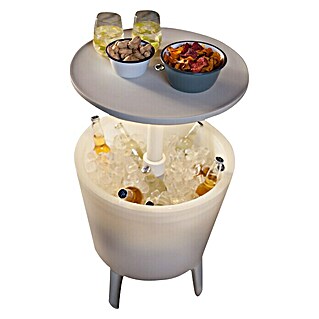 Keter Prijenosni hladnjak /stol Illuminated (D x Š x V: 49,5 x 49,5 x 84,5 cm, Bijele boje)
