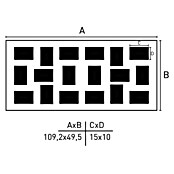 Collagerahmen Pixel (Weiß, 109,2 x 49,5 cm, Aluminium)