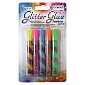 Glorex Hobby Time Klebestift Glitter Glue (Regenbogen-Spirale, 5 x 10,05 ml)