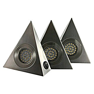 Ritter Leuchten LED-Unterbauleuchten-Set Triangle (3 x 1,8 W, Silber, Warmweiß)