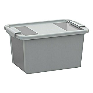 KIS Aufbewahrungsbox Bi-Box (L x B x H: 36,5 x 26 x 19 cm, Grau, Mit Deckel)