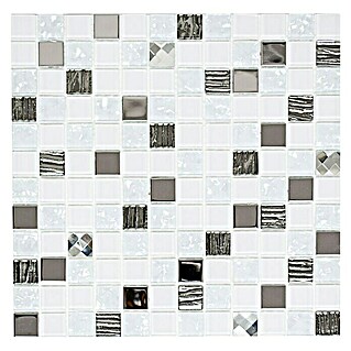 Samoljepljiva mozaik pločica SAM 4CM24 (30 x 30 cm, Staklo, Bijele boje)