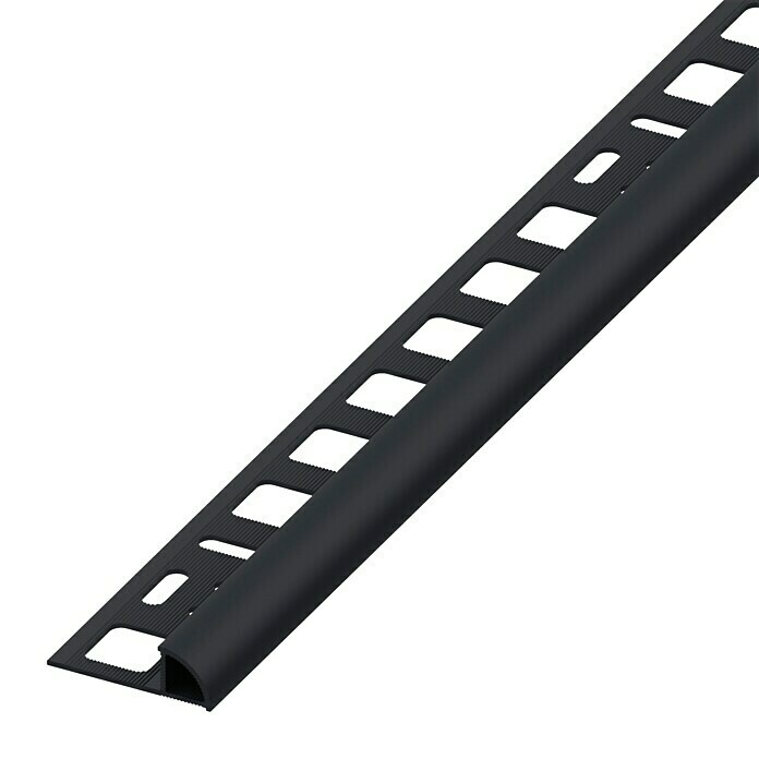 Viertelkreis-Profil (PVC, Schwarz, L x H: 1 m x 8 mm)