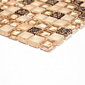 Mosaikfliese Quadrat Crystal Mix XCM M960 (32,2 x 30,5 cm, Beige, Glänzend)