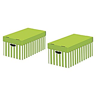 Nips Aufbewahrungsbox (L x B x H: 52 x 31 x 24,5 cm, DIN A4, Weiß/Grün, 2 Stk.)