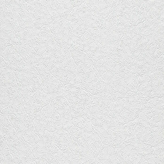 Rasch Papiertapete Aderstruktur (Weiß, Uni, 10,05 x 0,53 m)