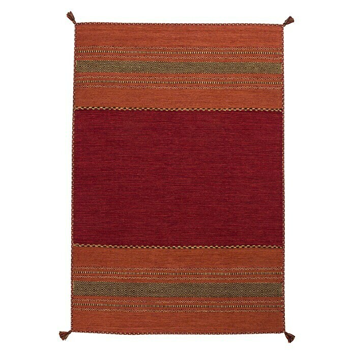 Kayoom Teppich Native (Rot, L x B: 230 x 160 cm, 100% Baumwolle)