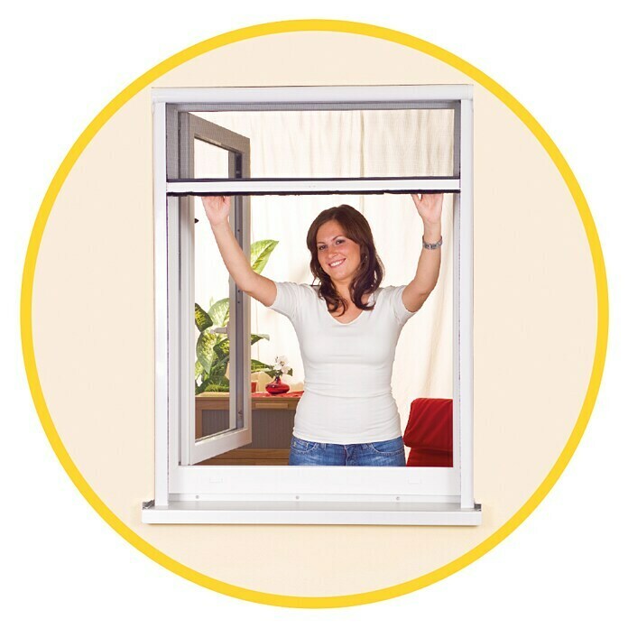 Easy Life Insektenschutz-Fensterrollo greenLINE (B x H: 80 x 130 cm, Farbe Rahmen: Weiß, Schraubbefestigung, Material Rahmen: PVC)