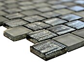 Mosaikfliese Quadrat Crystal Struktur XCM CF81 (28,6 x 31,8 cm, Schwarz, Glänzend)