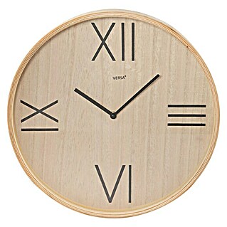 Reloj de pared redondo madera (Marrón, Diámetro: 40 cm)