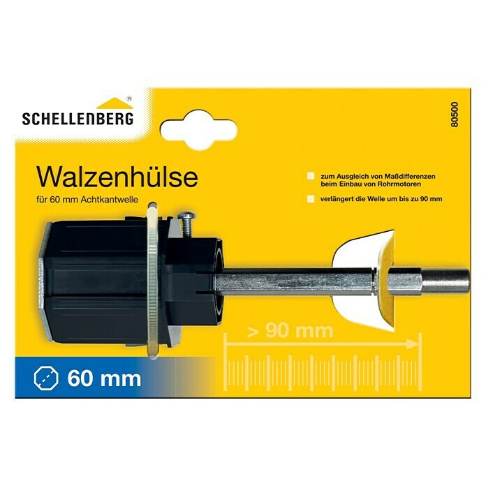 Schellenberg Walzenhülse (Ø x L: 60 x 200 mm, Geeignet für: Rollladen-Maxi-Systeme)