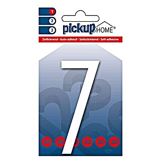 Pickup 3D Home Kućni broj Oslo (Visina: 9 cm, Motiv: 7, Bijele boje, Plastika, Samoljepljivo)