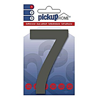 Pickup 3D Home Kućni broj Rio (Visina: 10 cm, Motiv: 7, Sive boje, Plastika, Samoljepljivo)