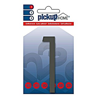 Pickup 3D Home Kućni broj Oslo (Visina: 9 cm, Motiv: 1, Sive boje, Plastika, Samoljepljivo)