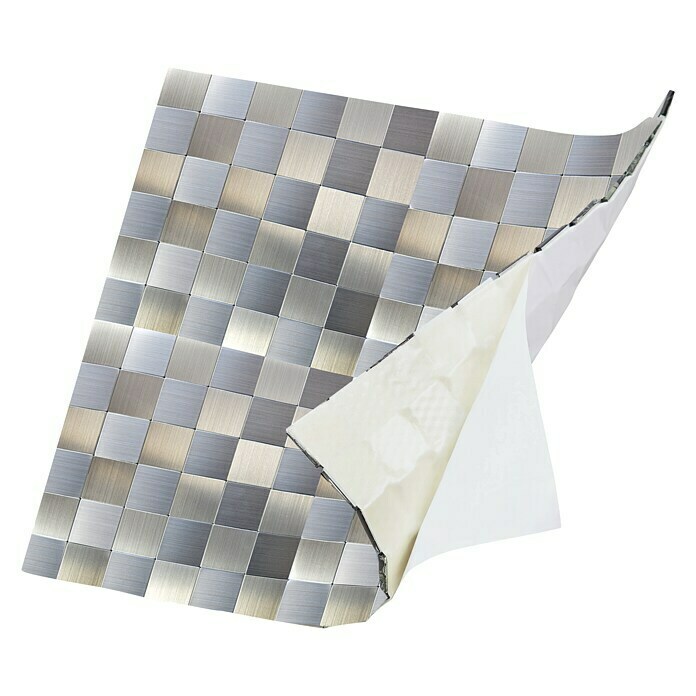 Samoljepljiva mozaik pločica SAM 4MM99 (30,5 x 30,5 cm, Metal, Srebrno)