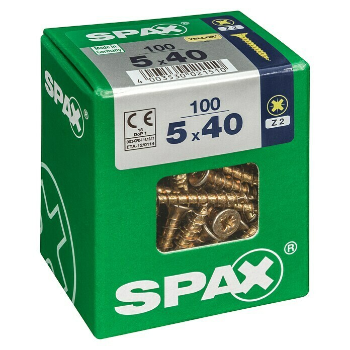 Spax Universalschraube (Ø x L: 5 x 40 mm, Vollgewinde, 100 Stk.)