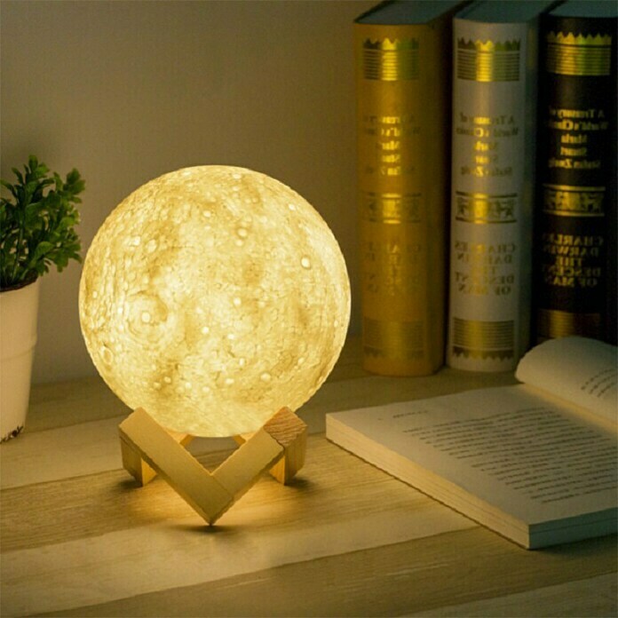 Luz de noche LED Luna (Blanco, Altura: 18 cm)