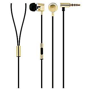 Schwaiger In Ear Kopfhörer KH410 (Klinkenstecker 3,5 mm, Schwarz/Gold, 1,5 m)