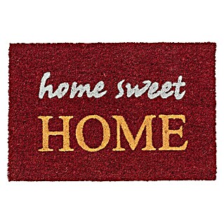 Astra Coco Kokosfußmatte Glitter (Home Sweet Home, Rot/Silber/Gold, 40 x 60 cm, 100 % Kokos)