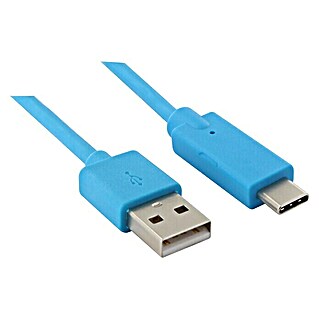 Metronic Cable USB Mooov (Largo: 1 m, Clavija USB A, clavija USB C, Azul)