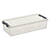 Sunware Aufbewahrungsbox Q-Line (L x B x H: 48,5 x 15 x 9 cm, Kunststoff, Transparent, Farbe Griff: Schwarz)
