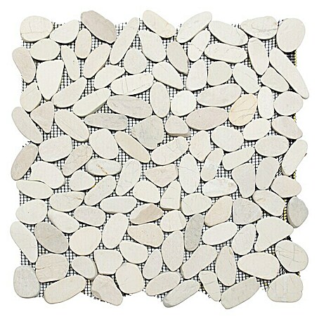 Mosaikfliese Kiesel Uni XKS IN14 (30,5 x 30,5 cm, Weiß, Matt)
