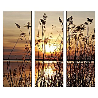 Glasbild (Abendsonne, B x H: 90 x 80 cm, 3 -tlg.)