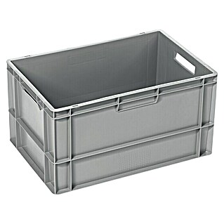Ordnungsbox mit Deckel 40L Grau Aufbewahrungskiste Plastikbehälter Kunststoff 