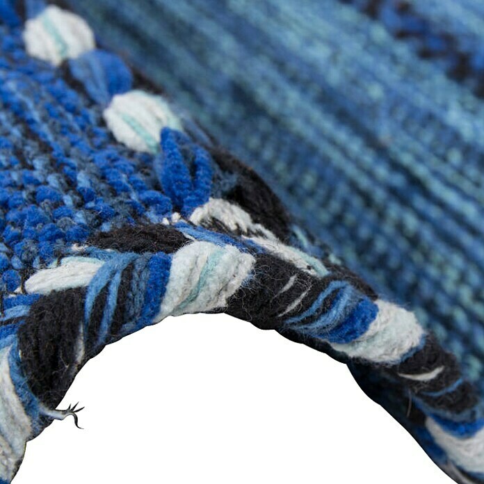 Kayoom Teppich Native (Blau, L x B: 150 x 80 cm, 100% Baumwolle)