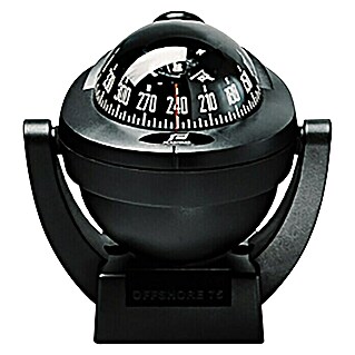 Plastimo Kompass Offshore 75 (Durchmesser Rose: 70 mm, Geeignet für: Motorboote, Schwarz, Halterung)