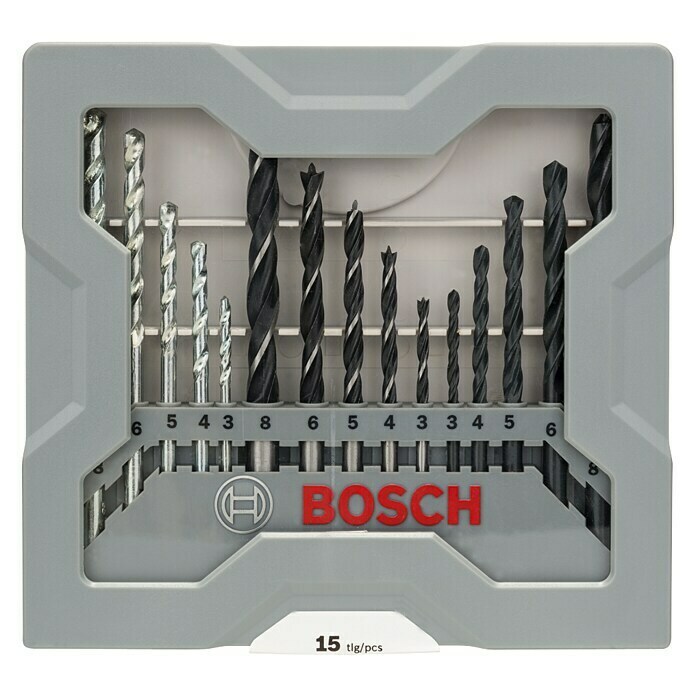 Bosch Bohrer-Set (15-tlg., Holz/Metall/Stein)