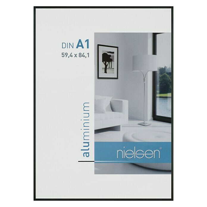 Nielsen Bilderrahmen Classic (Schwarz, 59,4 x 84,1 cm / DIN A1, Aluminium)