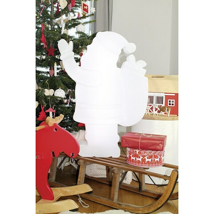 8 Seasons Design Shining LED-Solar-Weihnachtsleuchte Santa (Weiß, L x B x H: 16 x 58 x 78 cm)