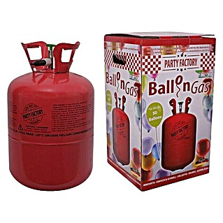 Party Factory Ballongas Helium inkl. 50 Ballons und 100 m Ballonschnur (0,4 m³, Inhalt ausreichend für ca.: 50 Ballons)