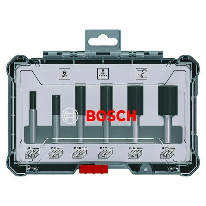 Bosch Fräser-Set Nut (6-tlg., Durchmesser Schaft: 8 mm)