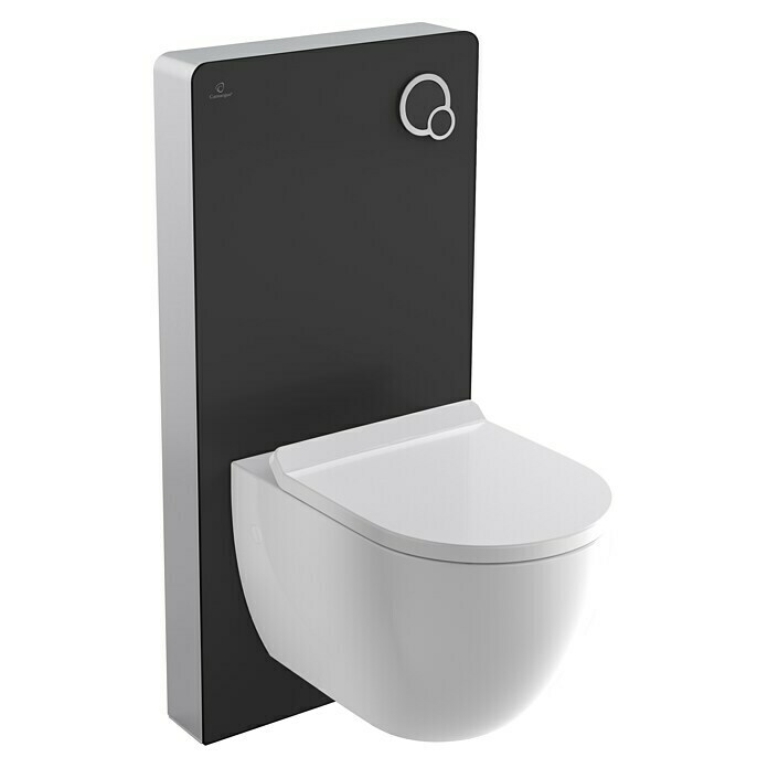 Camargue Módulo sanitario para taza de WC suspendida (2 descargas, 10,8 x 48,3 x 100 cm, Negro)