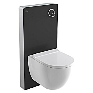 Camargue Sanitärmodul für Wand-WC (2-Mengen-Spülung, 10,8 x 48,3 x 100 cm, Schwarz)