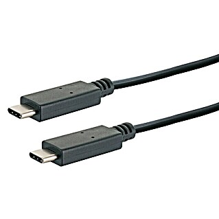 Schwaiger Verbindungskabel USB 3.1 C auf USB 3.1 C (1 m, Schwarz, 2 x USB C Stecker)
