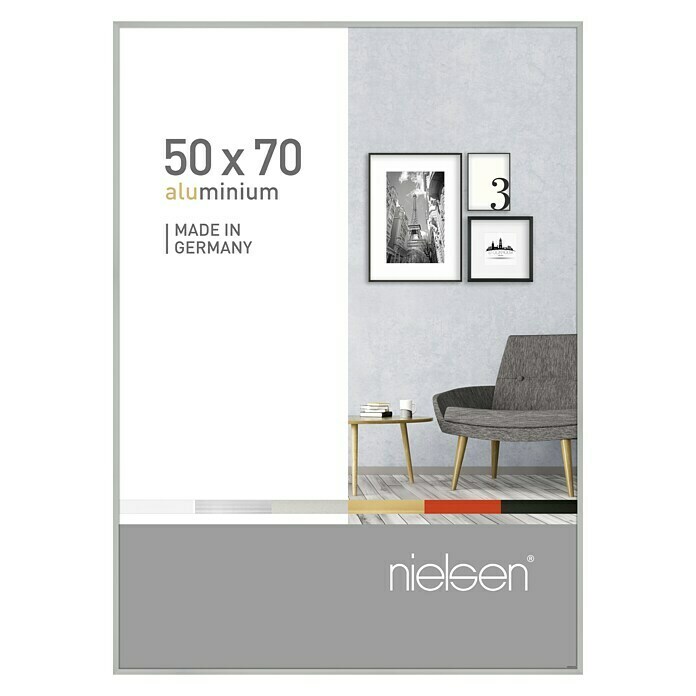 Nielsen Bilderrahmen Pixel (Mattsilber, 50 x 70 cm, Aluminium)